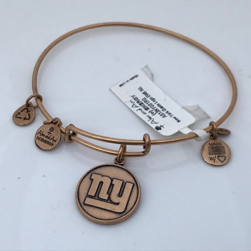 Alex And Ani Energy Bracelet NFL NY Gold Tone Meta - Picture 1 of 7